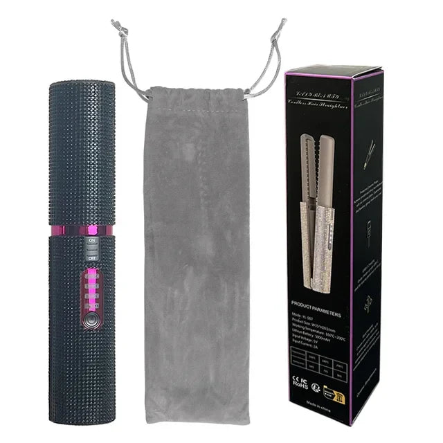 VelvetCurl | 2-in-1 Haarwerkzeug Schwarzer Diamant Decorique.de