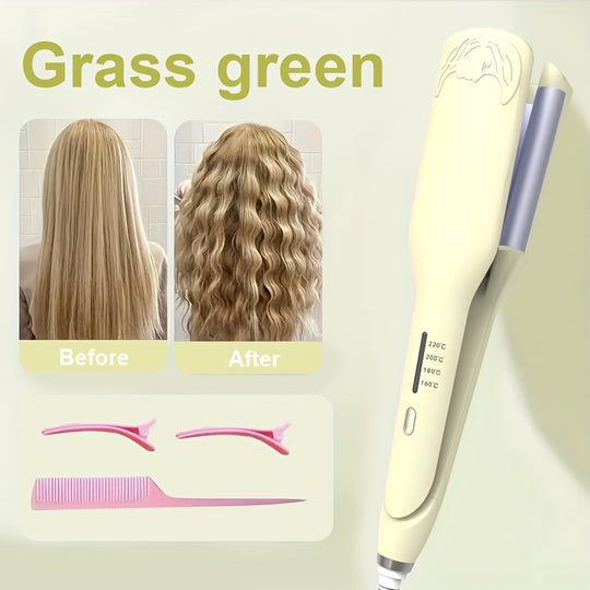 VelvetWave | 2-Barrel Welleneisen für sanfte & tiefe Locken Grass Green + 3 Accessories Decorique.de