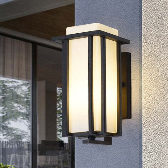 VestaLights | Wandleuchte – Rechteckiges Design mit modernem Opalglas Schwarz 15.24cm Decorique.de