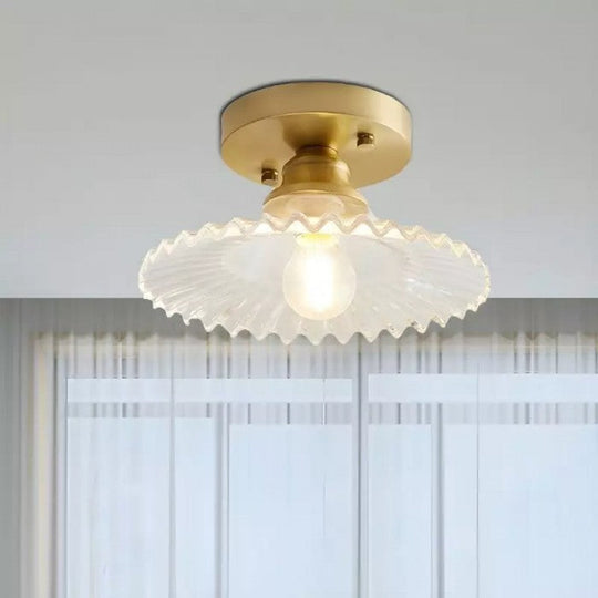 GlassBloom | Deckenleuchte – Vintage-Blütenblatt mit Klarglas-Design