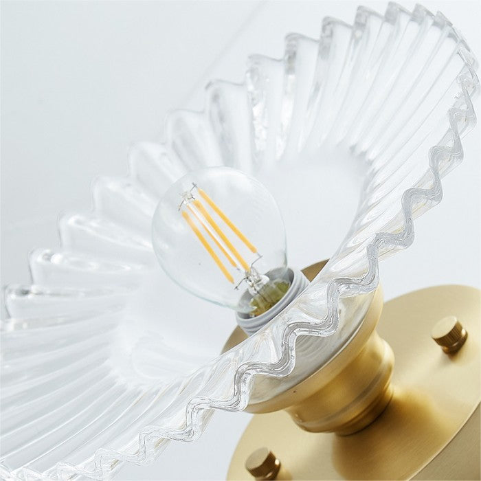 GlassBloom | Deckenleuchte – Vintage-Blütenblatt mit Klarglas-Design