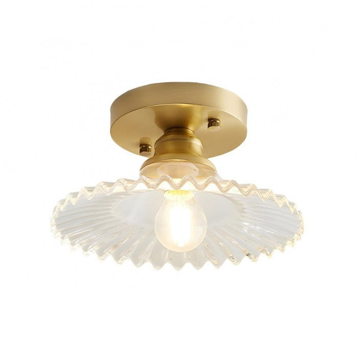 GlassBloom | Deckenleuchte – Vintage-Blütenblatt mit Klarglas-Design