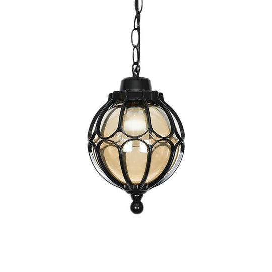 VintaSphere | Wasserdichte Hängelampe für Terrasse & Zaun Schwarz 230V Decorique.de