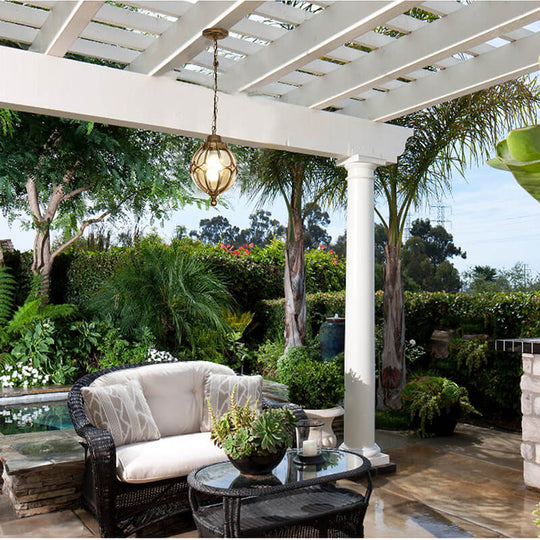 VintaSphere | Wasserdichte Hängelampe für Terrasse & Zaun 27cm Bronze 230V Decorique.de