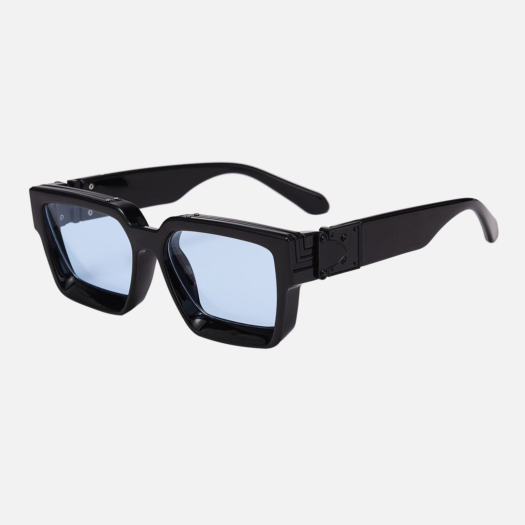 VisionShade | UV-400 Schutz & Kratzfeste Unisex-Brille Blaue Gläser schwarzer Rahmen Decorique.de