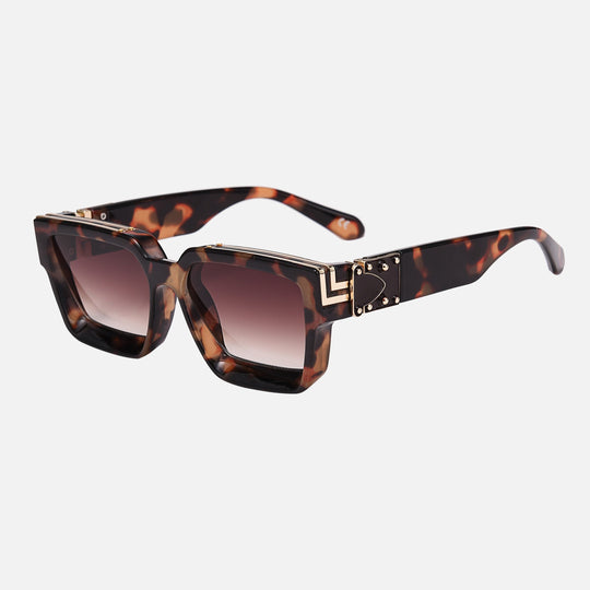 VisionShade | UV-400 Schutz & Kratzfeste Unisex-Brille Braune Gläser Leopardenrahmen Decorique.de