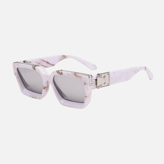 VisionShade | UV-400 Schutz & Kratzfeste Unisex-Brille Graue Gläser marmorierter Rahmen Decorique.de