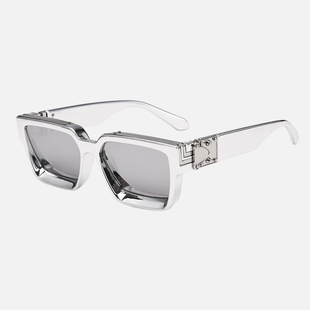 VisionShade | UV-400 Schutz & Kratzfeste Unisex-Brille Graue Gläser silberner Rahmen Decorique.de