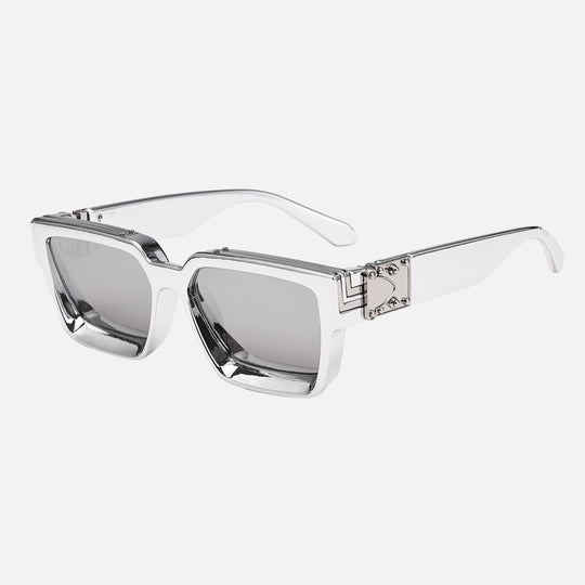 VisionShade | UV-400 Schutz & Kratzfeste Unisex-Brille Graue Gläser silberner Rahmen Decorique.de