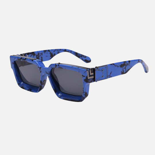 VisionShade | UV-400 Schutz & Kratzfeste Unisex-Brille Schwarze Gläser dunkelblauer Rahmen Decorique.de