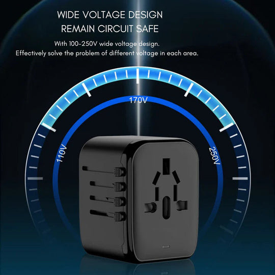 VoltAdapt | Reiseadapter – Universeller AC-Stecker mit USB-C Decorique.de
