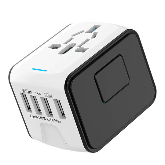VoltAdapt | Reiseadapter – Universeller AC-Stecker mit USB-C Weiß Decorique.de