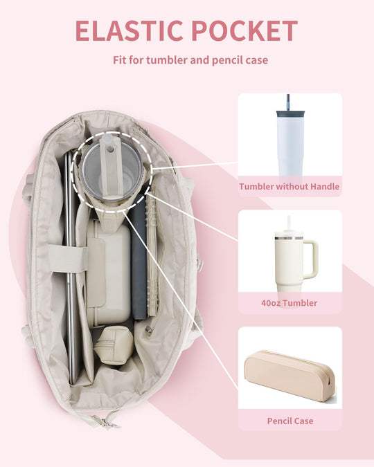 CarryLuxe | Puffer-Tasche – Mit Becherhalter & Laptopfach