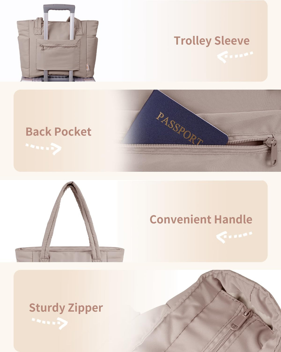 CarryLuxe | Puffer-Tasche – Mit Becherhalter & Laptopfach