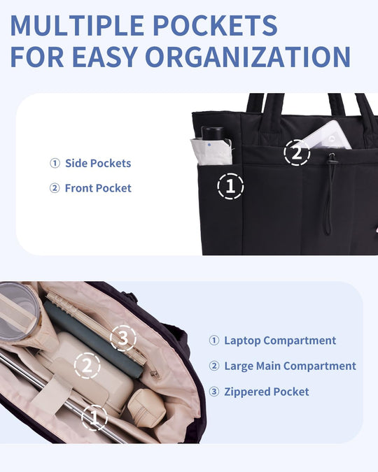 CarryLuxe | Puffer-Tasche – Mit Becherhalter & Laptopfach