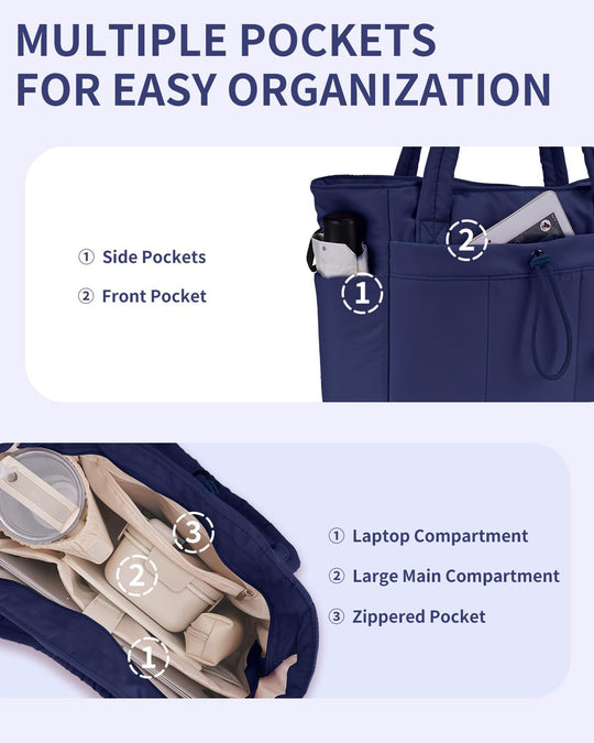 CarryLuxe | Puffer-Tasche – Mit Becherhalter & Laptopfach