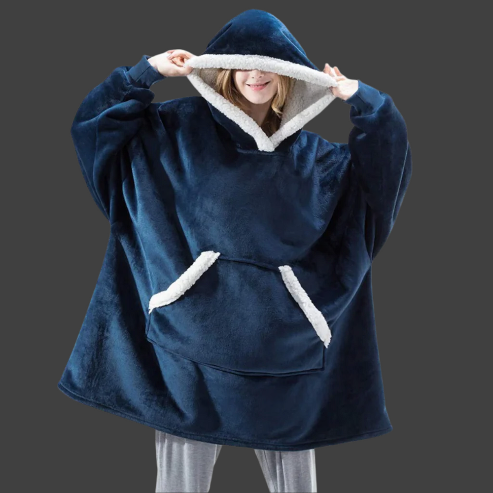 WarmWrap | Kuscheliger Oversize-Decken-Hoodie Blau Decorique.de