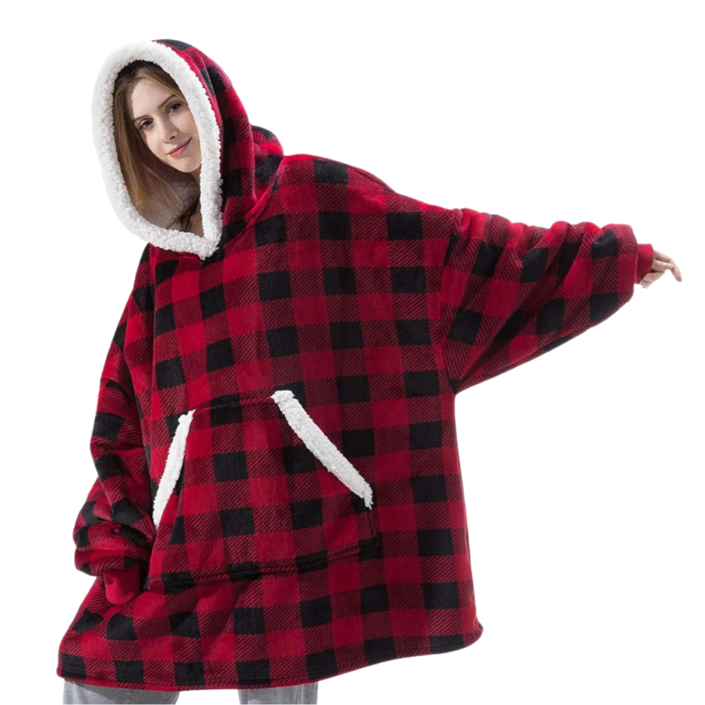 WarmWrap | Kuscheliger Oversize-Decken-Hoodie Holzfäller Decorique.de
