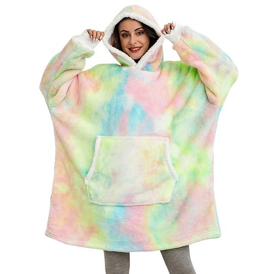 WarmWrap | Kuscheliger Oversize-Decken-Hoodie Regenbogen Decorique.de