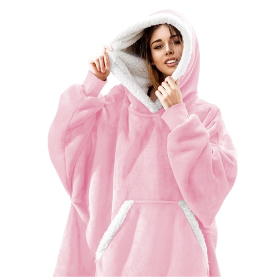 WarmWrap | Kuscheliger Oversize-Decken-Hoodie Rosa Decorique.de