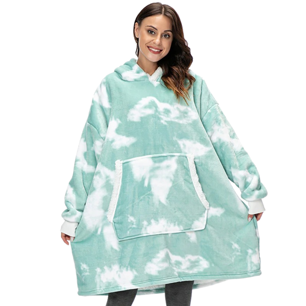 WarmWrap | Kuscheliger Oversize-Decken-Hoodie Verblasstes Grün Decorique.de
