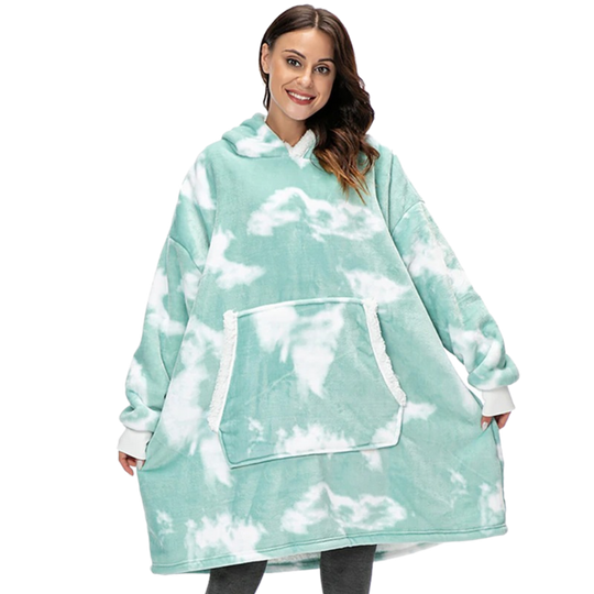 WarmWrap | Kuscheliger Oversize-Decken-Hoodie Verblasstes Grün Decorique.de
