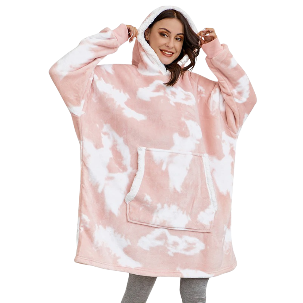 WarmWrap | Kuscheliger Oversize-Decken-Hoodie Verblasstes Rosa Decorique.de