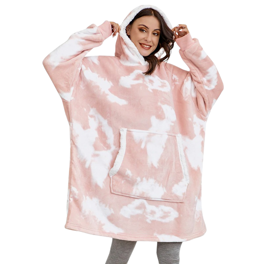 WarmWrap | Kuscheliger Oversize-Decken-Hoodie Verblasstes Rosa Decorique.de