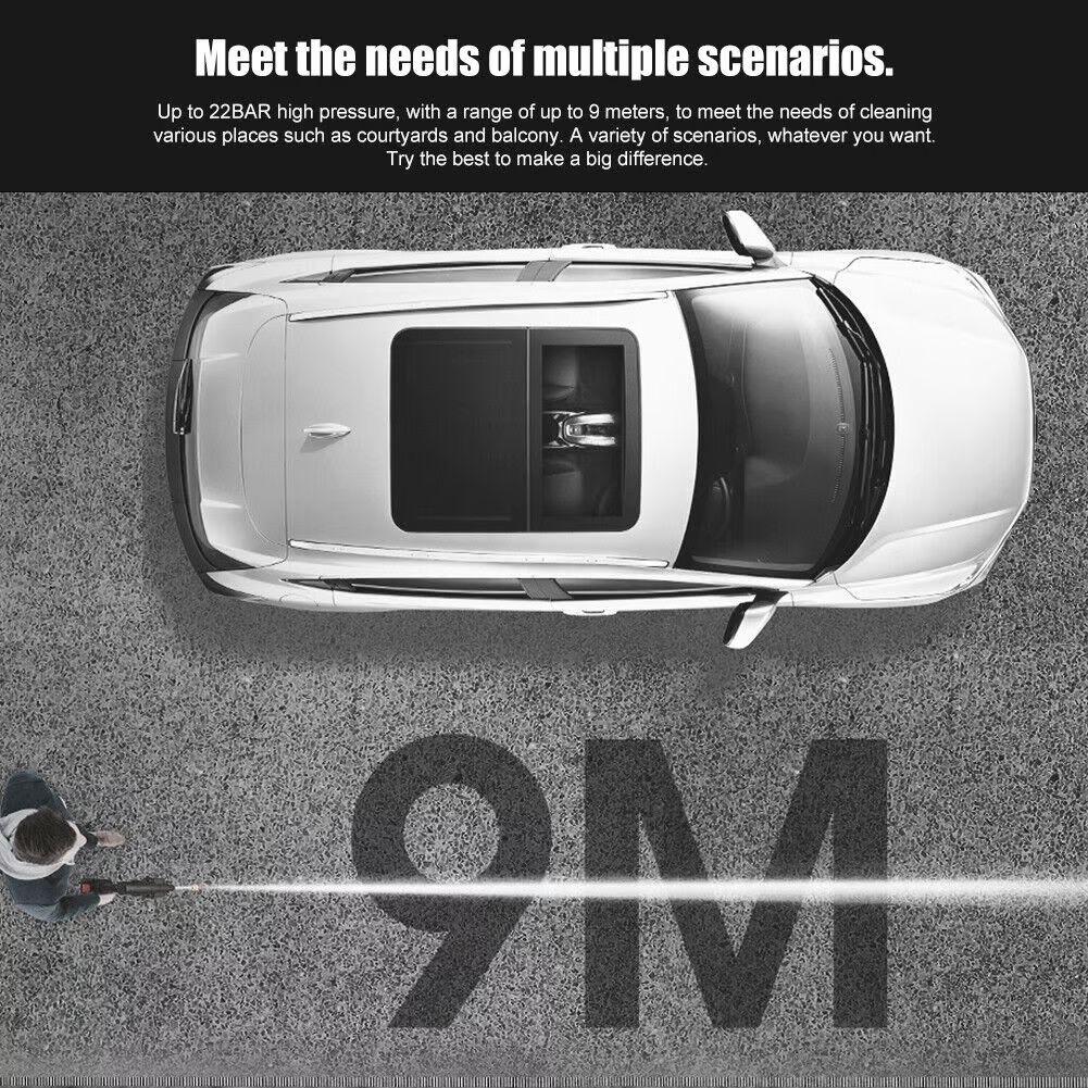 WashForce | Kabelloses tragbares Hochdruck-Sprühwasserpistolen-Set Decorique.de