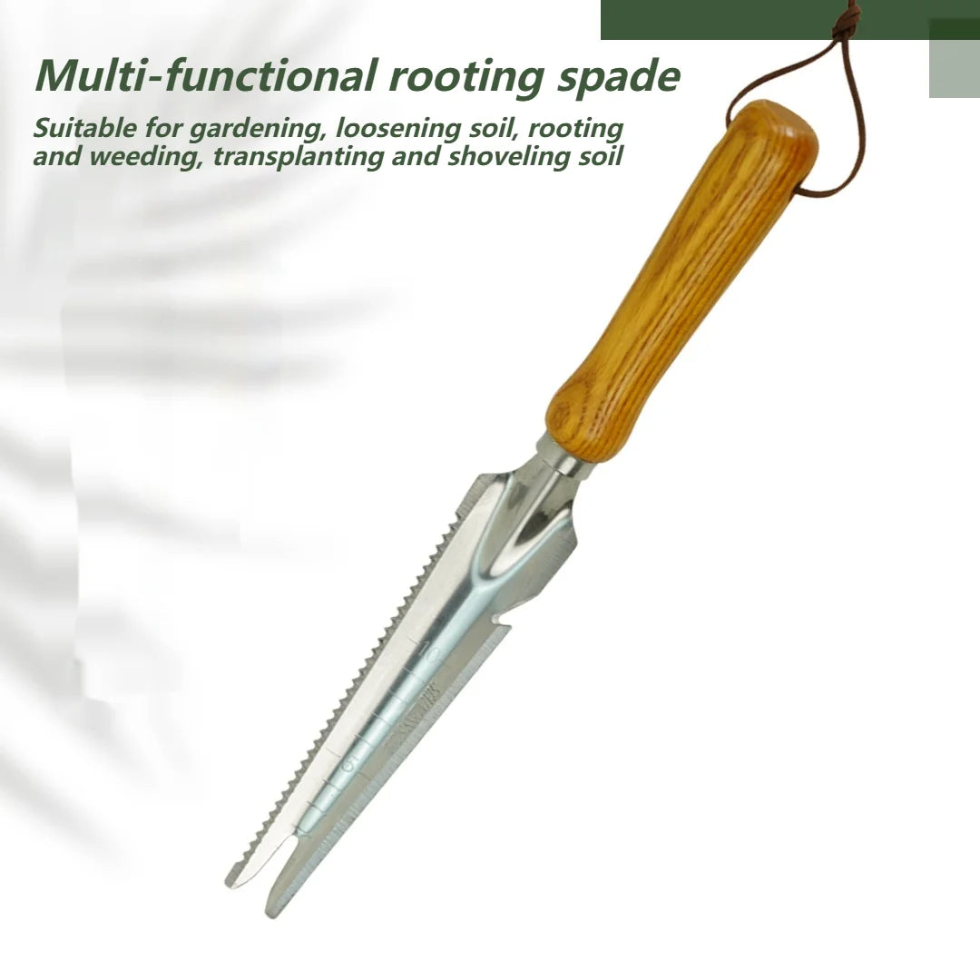 WeedPro | 5-in-1 Unkrautstecher aus Edelstahl mit Buchenholzgriff Decorique.de