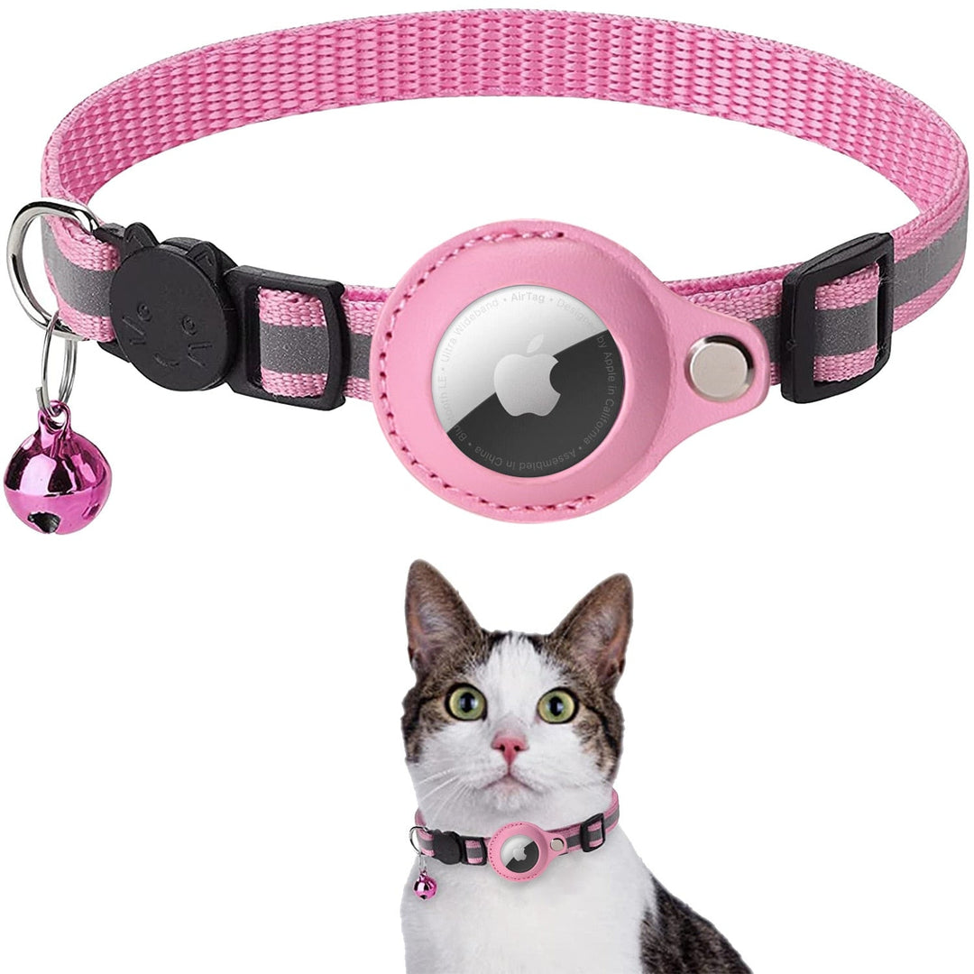 WhiskerSafe | AirTag Katzenhalsband – GPS-Tracking & Anti-Verlust Rosa Decorique.de