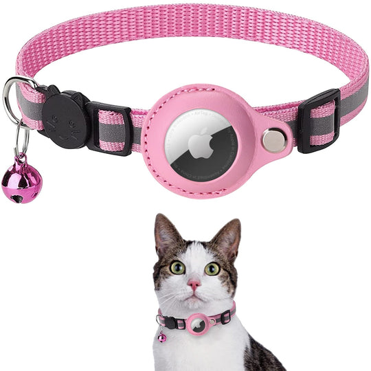 WhiskerSafe | AirTag Katzenhalsband – GPS-Tracking & Anti-Verlust Rosa Decorique.de