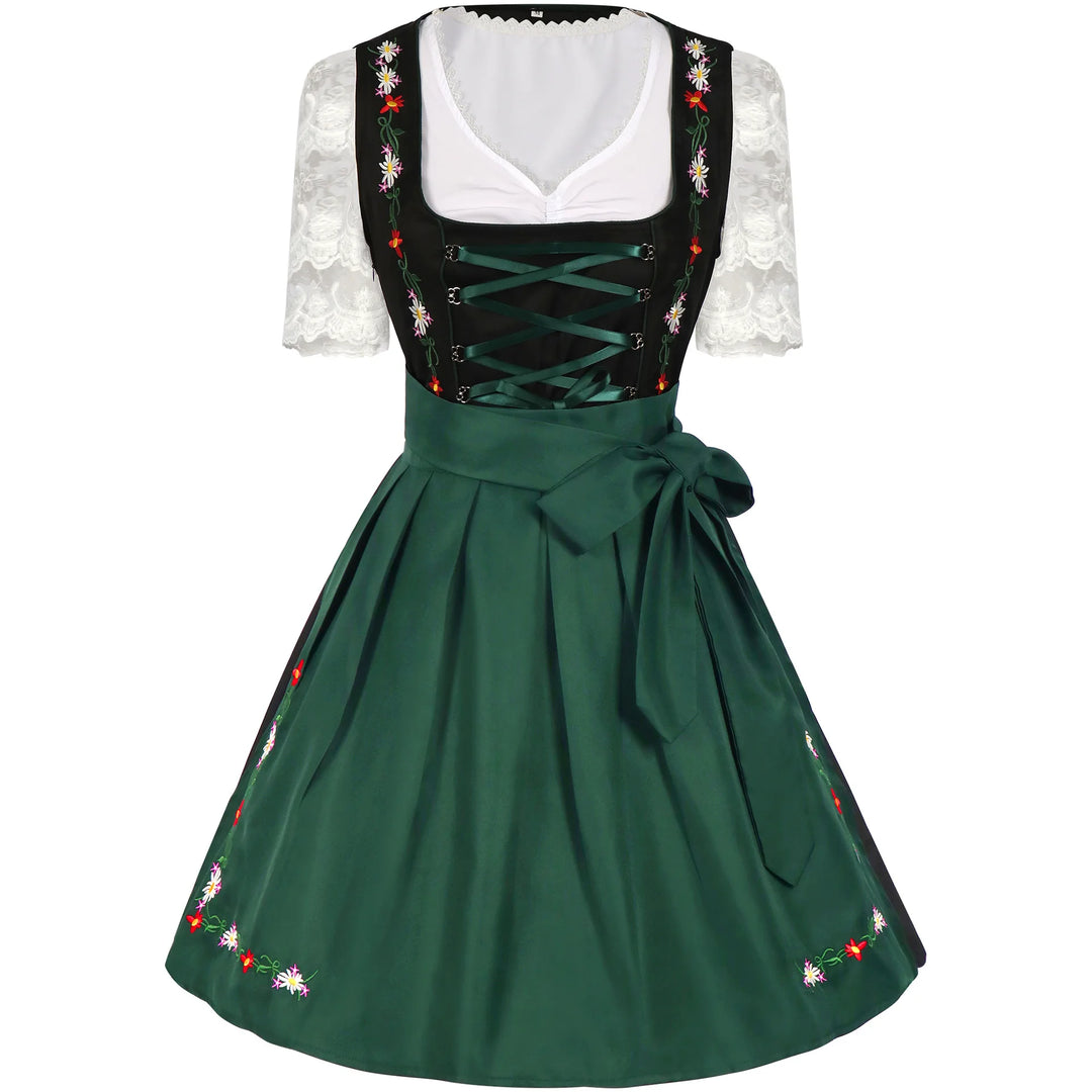 Wiesenglanz | Damen-Dirndlkleid im Traditionellen Oktoberfest-Stil Grün Traditionelle Kulturkleidung Decorique.de