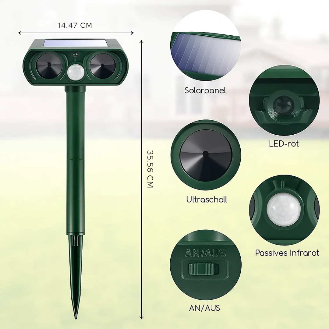 WildGuard | Solarbetriebener und Ultraschall-Tiervertreiber Decorique.de