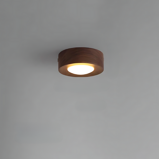 WoodAura | Walnuss-Deckenlampe mit LED-Strahler Dunkles Holz Decorique.de