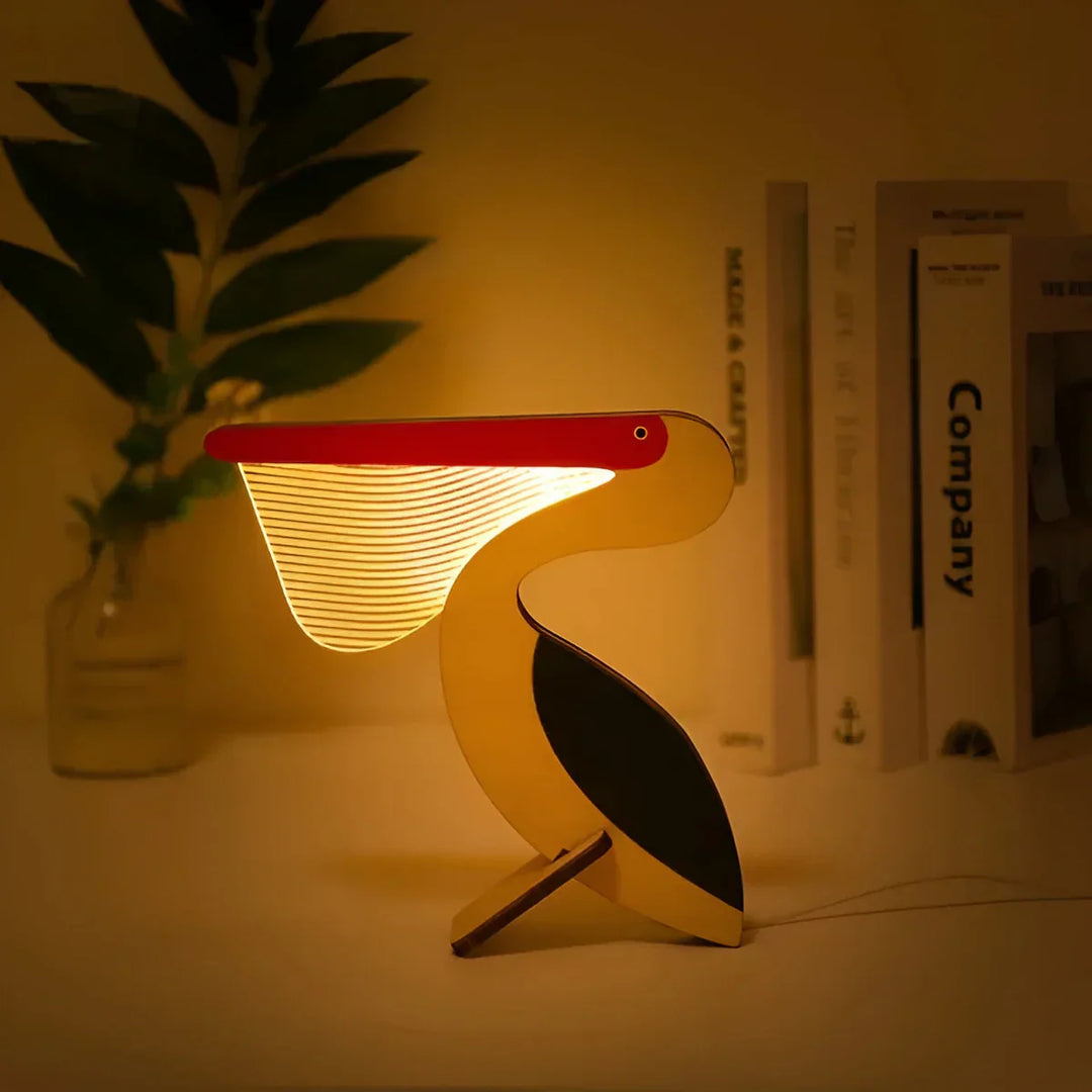 LumiZoo | Kinderlampe – Holz & Acryl Tier Nachtlicht mit USB