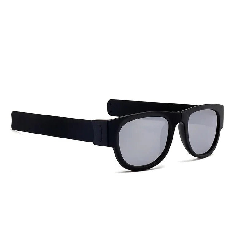 WrapShade | Faltbare Slap-Sonnenbrille Schwarz Silber Decorique.de