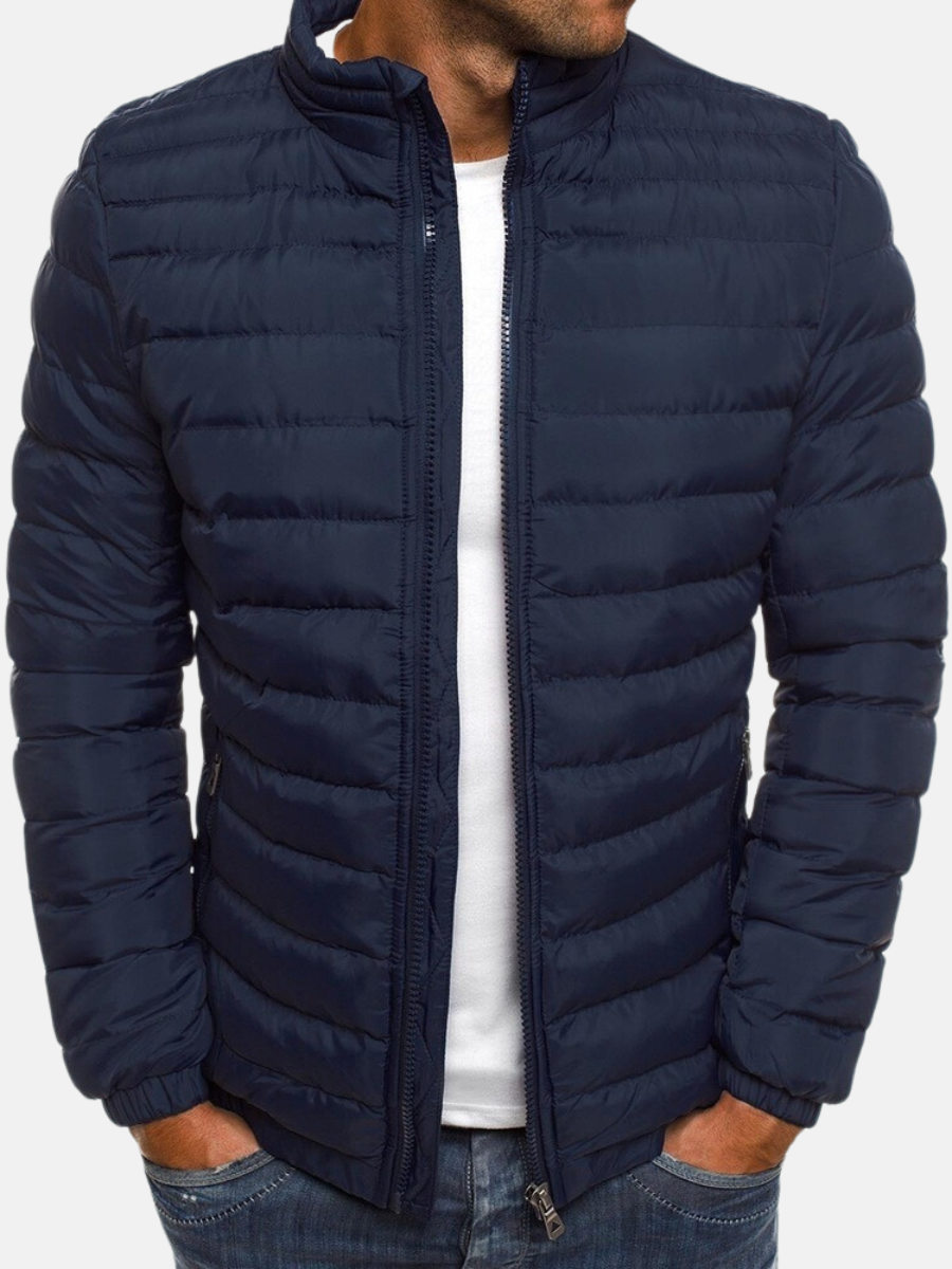 XandroStyle | Herren Steppjacke Elegant und Tailliert für Herbst Marineblau Decorique.de