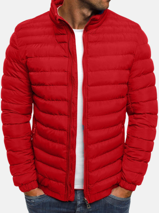 XandroStyle | Herren Steppjacke Elegant und Tailliert für Herbst Rot Decorique.de