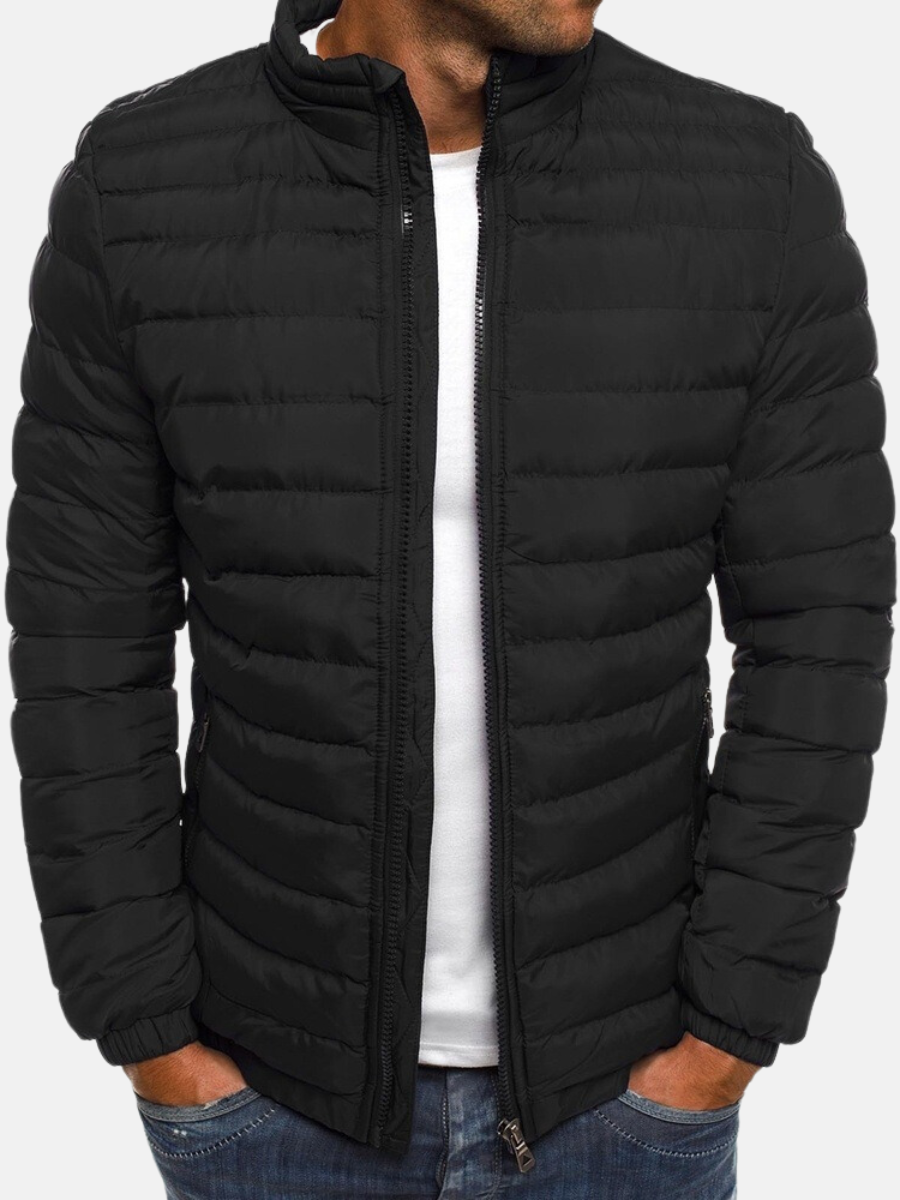 XandroStyle | Herren Steppjacke Elegant und Tailliert für Herbst Schwarz Decorique.de
