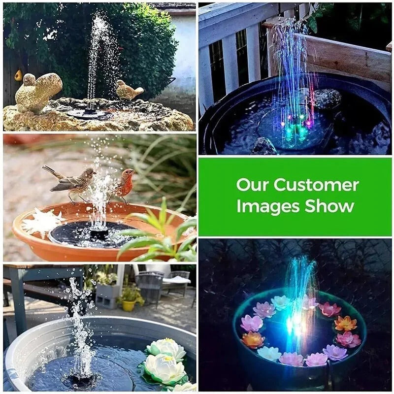 ZenSplash | Solarbrunnen mit 60 LED-Lichtern Decorique.de