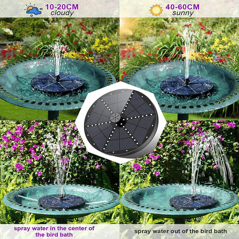 ZenSplash | Solarbrunnen mit 60 LED-Lichtern Decorique.de