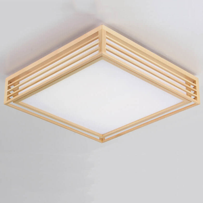 ZenSquare | Nordische Massivholz Quadratische LED Japanische Tatami Deckenleuchte Decorique.de