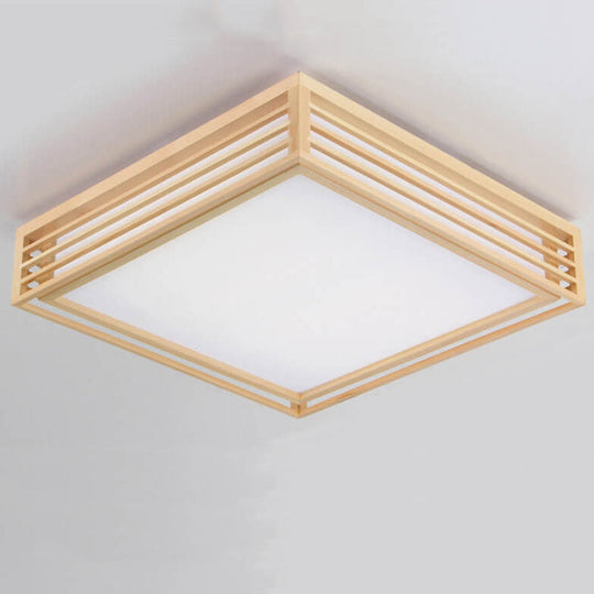 ZenSquare | Nordische Massivholz Quadratische LED Japanische Tatami Deckenleuchte Decorique.de